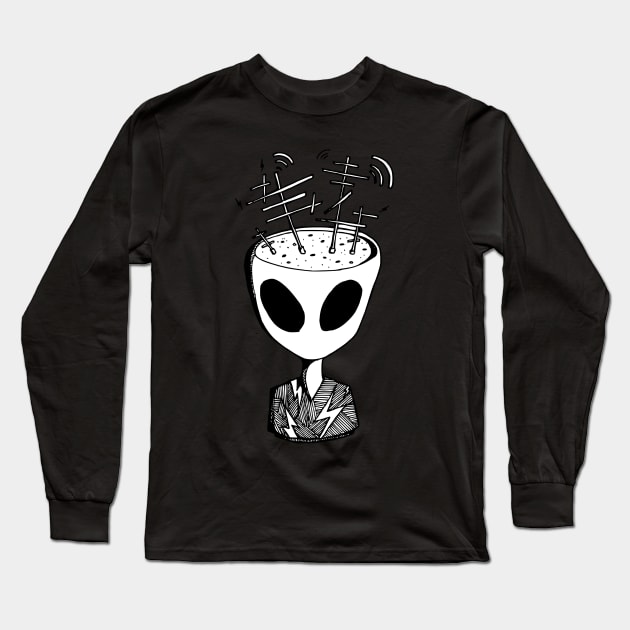 Alien with antenna Long Sleeve T-Shirt by TKDoodle